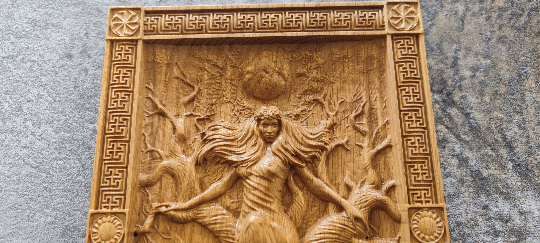 Dryad carved on Oak wood