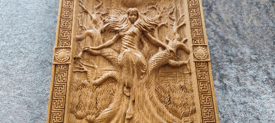 Dryad carved on Oak wood