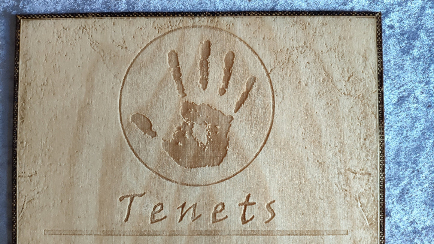 Tenets from the Dark Brotherhood, The Elder Scrolls, Laser engraved