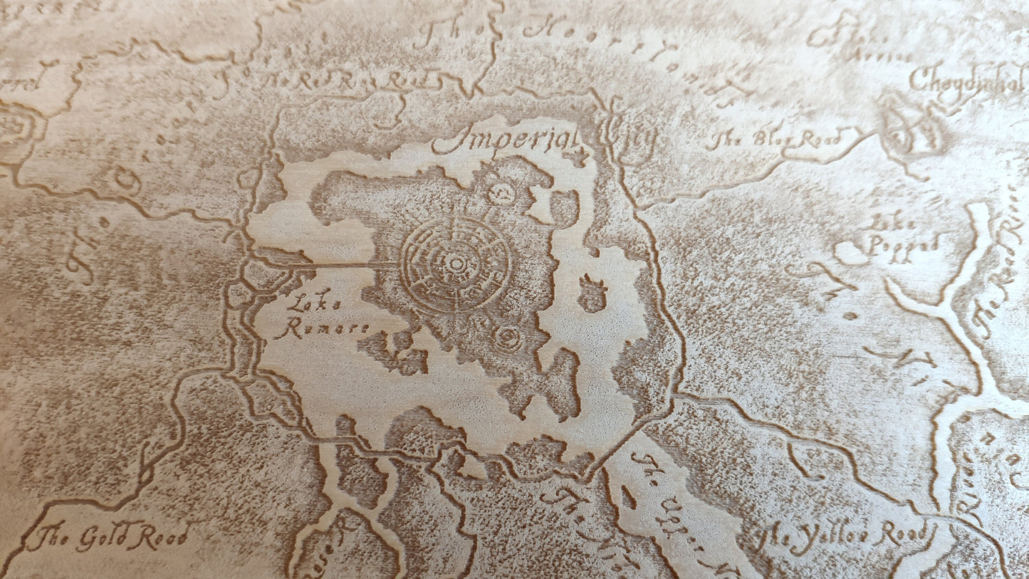 Original Cyrodiil map - The Elder Scrolls IV, Laser engraved