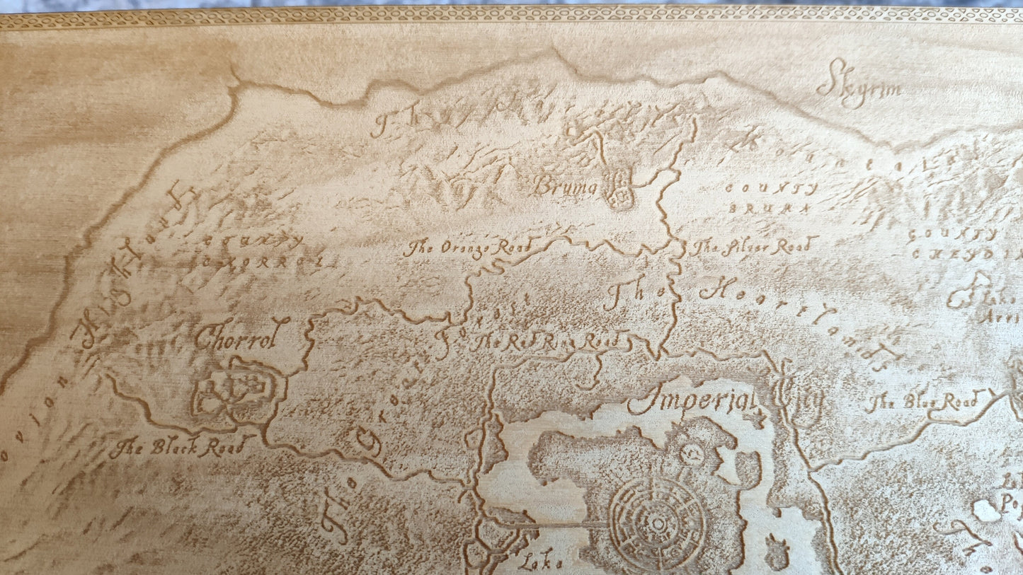 Original Cyrodiil map - The Elder Scrolls IV, Laser engraved