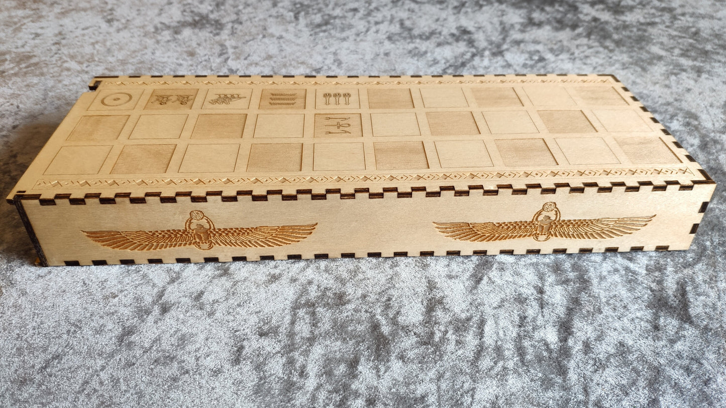 Senet, Ancient Egyptian Board Game, handmade from laser engraved wood