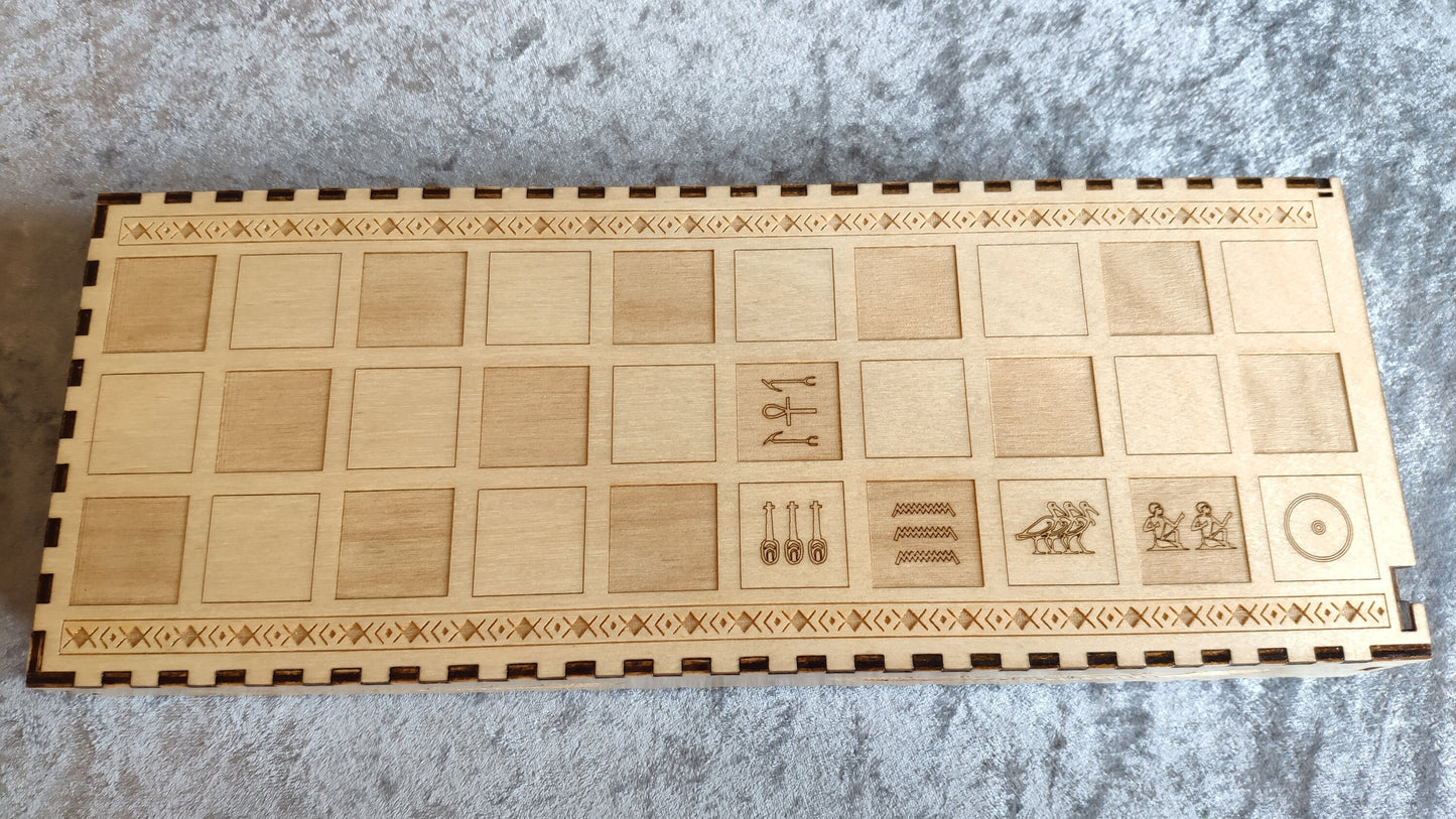 Senet, Ancient Egyptian Board Game, handmade from laser engraved wood