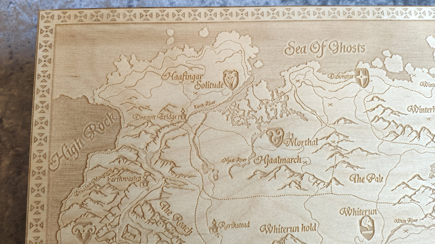 Skyrim - The Elder Scrolls V, Laser engraved map