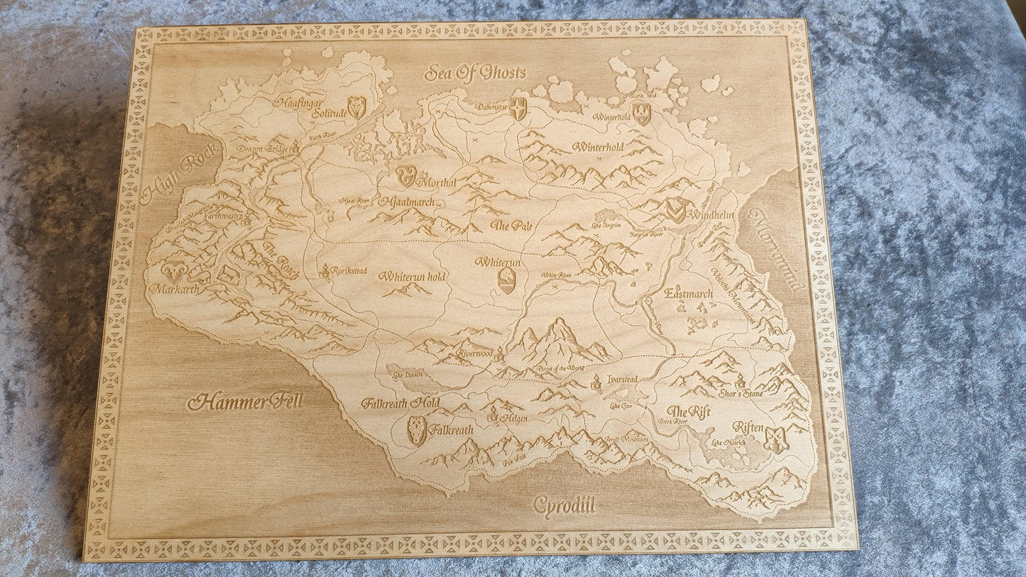 Skyrim - The Elder Scrolls V, Laser engraved map