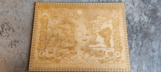 ACOTAR world map Laser engraved from series written by Sarah J. Maas