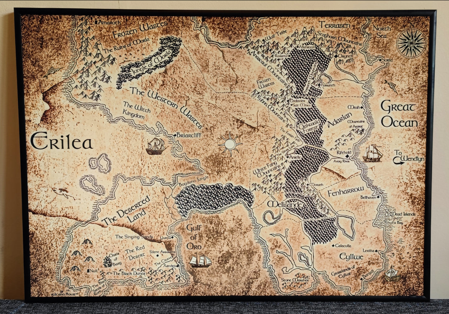 Erilea high quality map from Thorne of Glass series by Sarah J. Maas