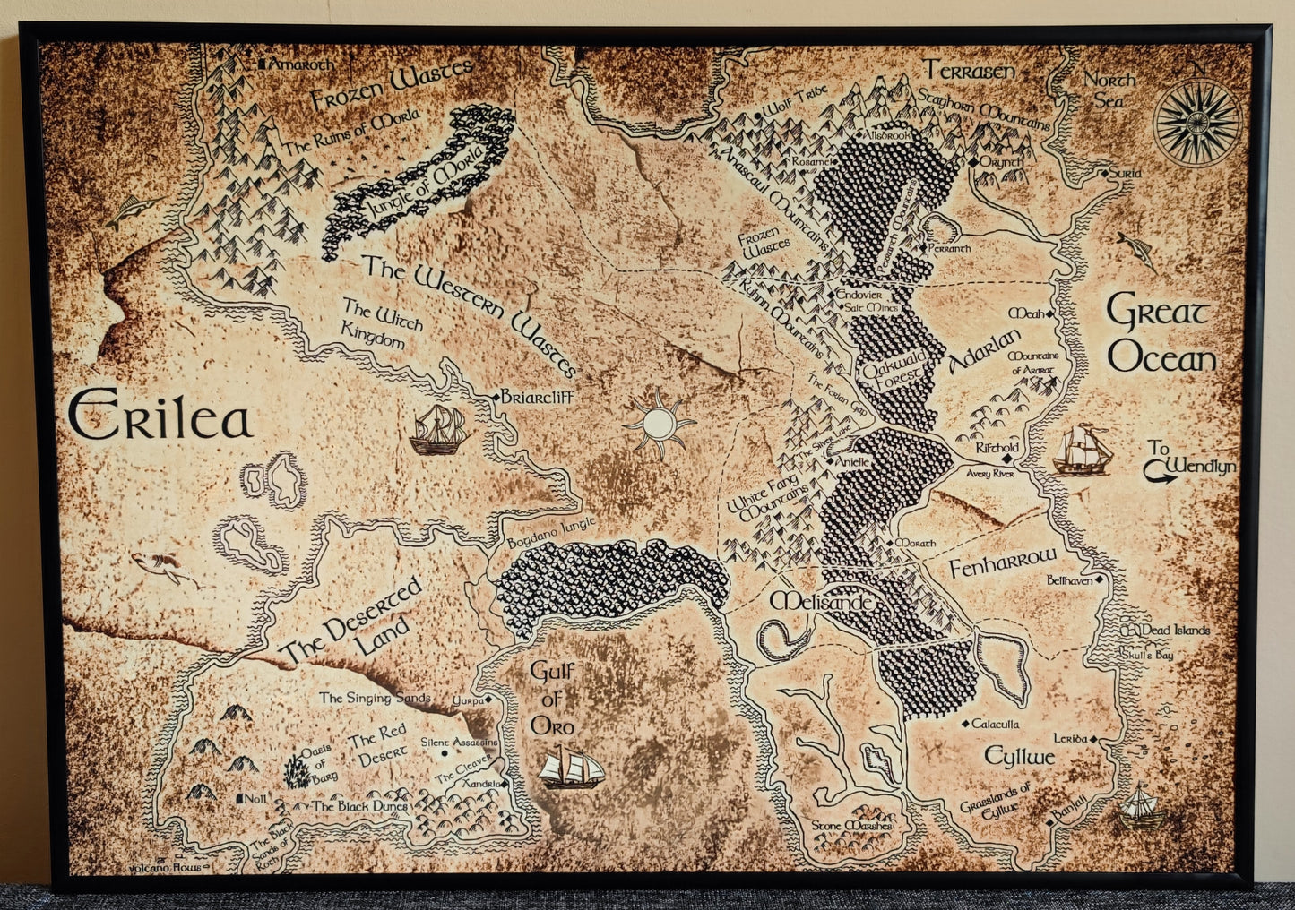 Erilea high quality map from Thorne of Glass series by Sarah J. Maas