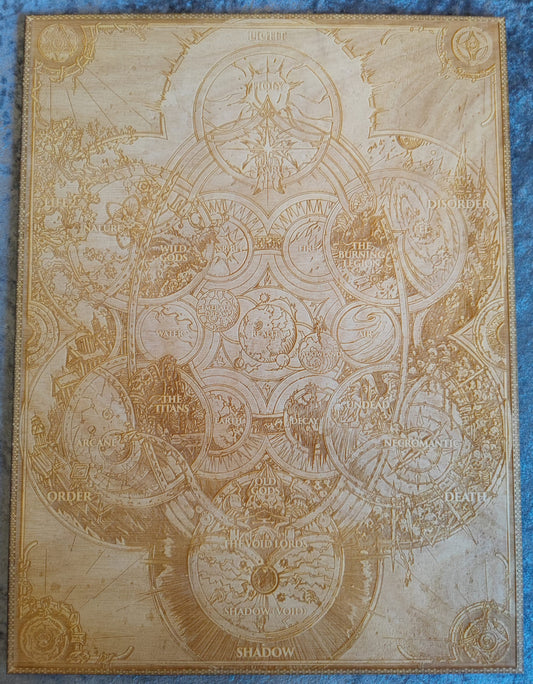 World of Warcraft Chronicles Cosmology Chart Laser engraved