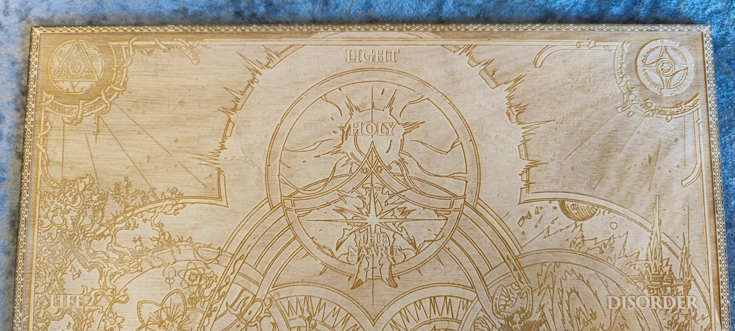 World of Warcraft Chronicles Cosmology Chart Laser engraved