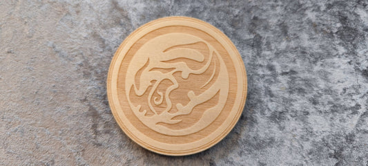 World of Warcraft Demon Hunter engraved wooden coaster, WoW coaster