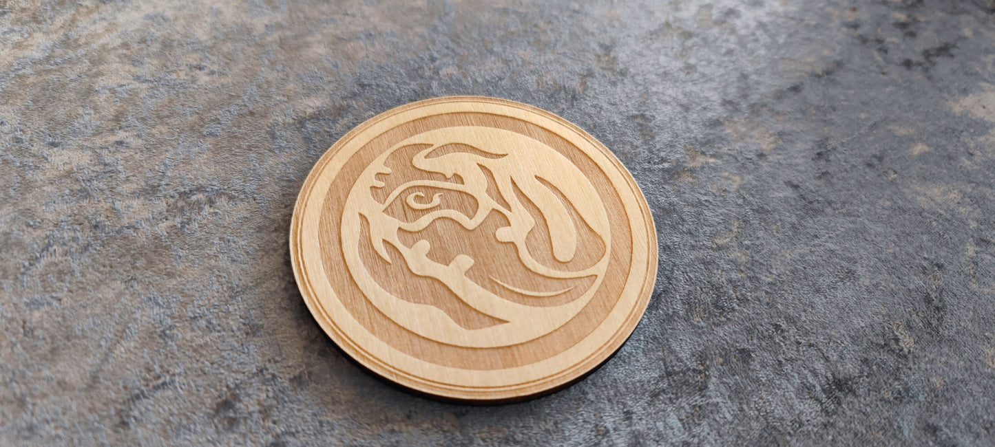 World of Warcraft Demon Hunter engraved wooden coaster, WoW coaster