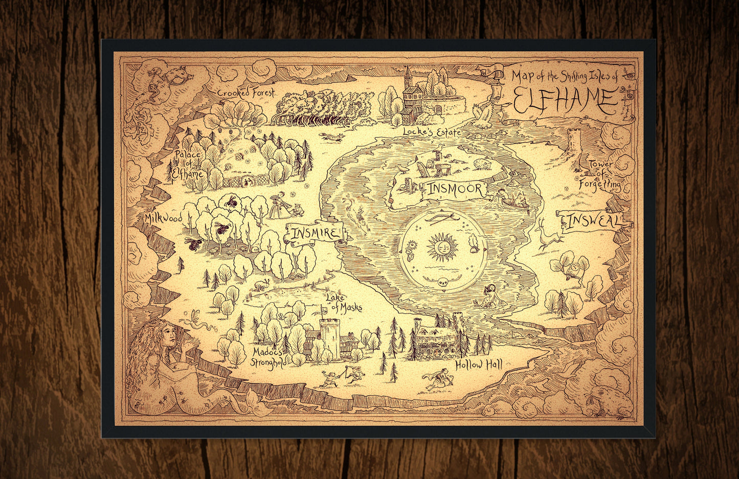 Elfhame shifting isles High quality map from the Cruel Prince by H. Black