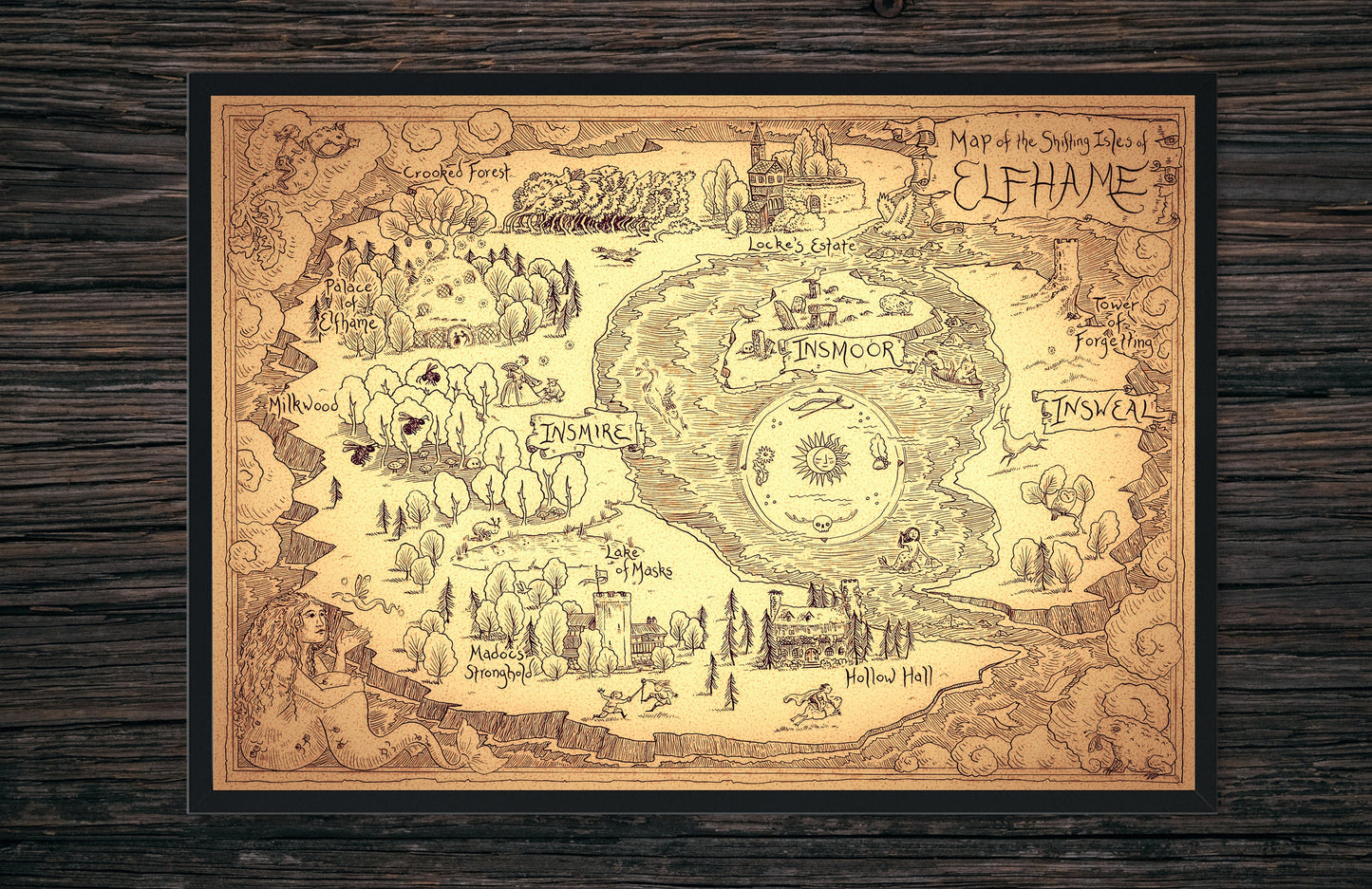 Elfhame shifting isles High quality map from the Cruel Prince by H. Black